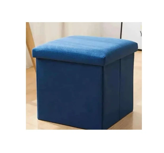 Taburet Depozitare 30×30×30 Cm Textil + Carton A-13880 WEI